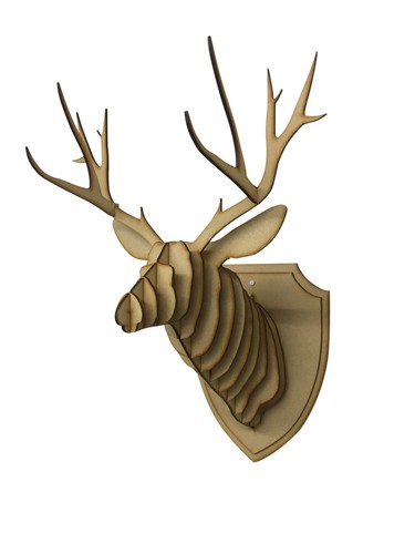 Large small wooden deer head - large/,