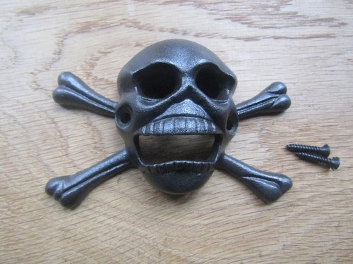 Skull crossbones cast - cast, iron