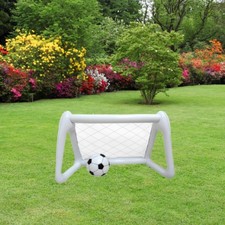 Kids Mini Soccer Goal Set PVC Inflation Foldable with Ground Stakes Football