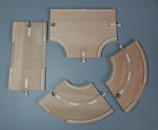 BRIO ROAD TRACK 1 x STRAIGHT 2 x CURVE T-SWITCH T Junction Pieces Wooden Railway