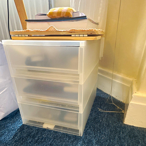 Clear plastic drawer - plastic, 3-drawer