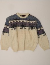 ALESSANDRO MAGNO Mens Crew Neck Jumper Sweater IT 54 XL Off White CY20