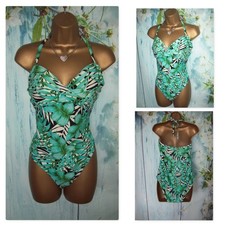 MATALAN SWIMSUIT SIZE 16, Tropical print Bandeau Halter Costume Holidays