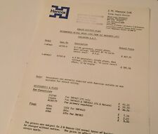 KOHLER Engines J H Hancox Generators Original 1977 Retail Price List