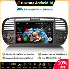 8-Core 64GB Android 14 Car Stereo Sat Nav DAB+DVR BT For Fiat 500/500C/500S/500E