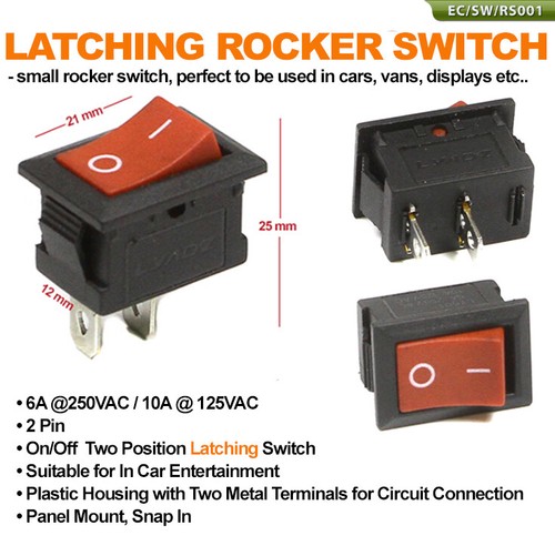 Rocker switch latching off - rocker, on/off
