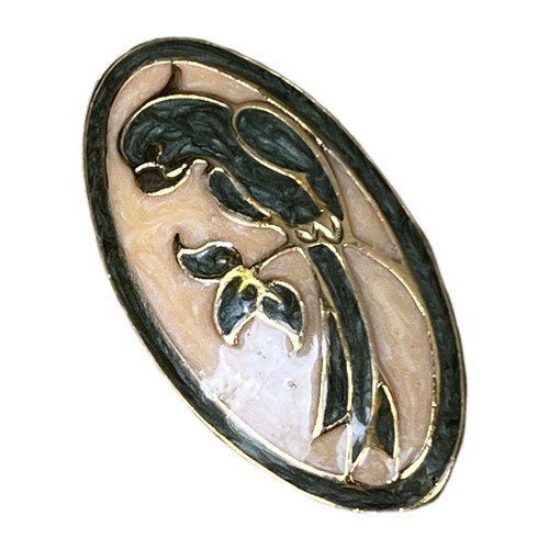 Vintage stylised enamel parrot - vintage,