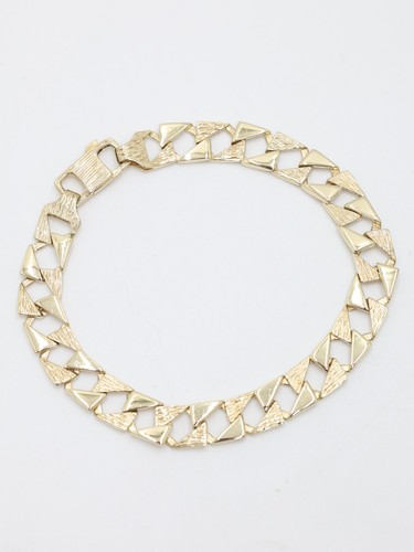 Gold curb link bracelet 9ct - curb,