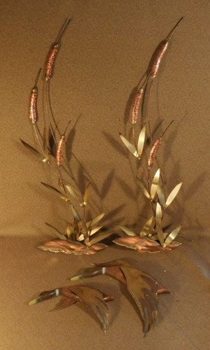 Vintage pair brass copper - pair, &
