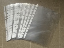 A4 PLASTIC PUNCHED POCKETS FILING RING BINDERS FOLDERS WALLET PACK OF 15 ALL NEW