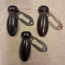Three Wooden Keyhole Cover Escutcheon Plates, no fixings, antique/vintage