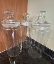 Wonderful 3 Large Glass Jars