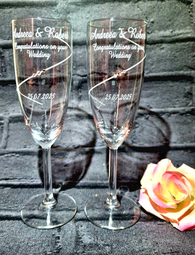 Personalised champagne flutes - personalised,