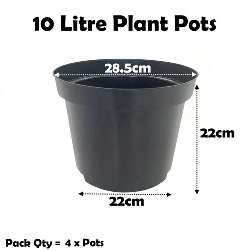 Litre black plant pots - 10,
