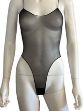 Ladies black sheer bodysuit - ladies,