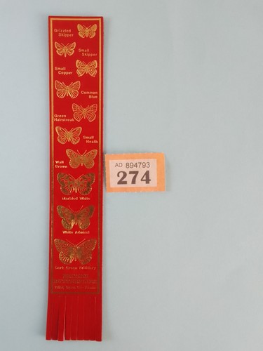 Red leather bookmark british - red,