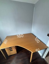 Wood Office Desk with Cabinet Storage