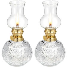  2 Pcs Oil Lamps Vintage Paraffin Indoor Antique Long-lasting