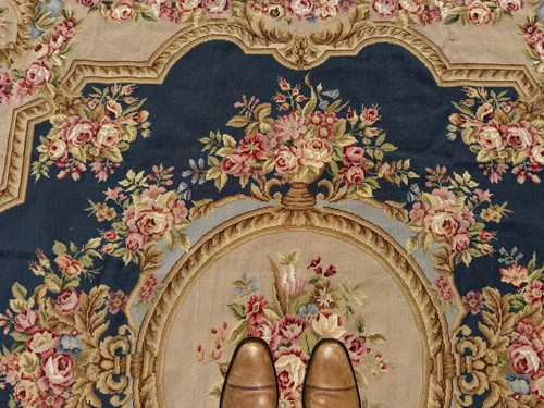 Square french savonnerie rug - square,
