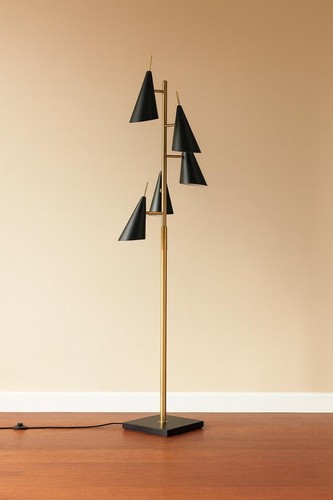 Mid century modern brass floor - modern,