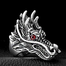 Skull Cool Punk Rings Man Band 316L Stainless Steel Steam Ram Gothic Men Ring