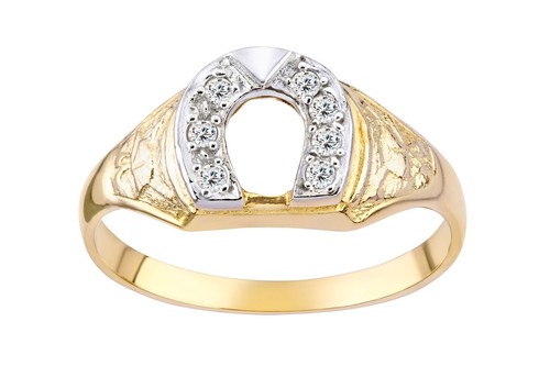 9ct yellow gold horseshoe - horseshoe, ring