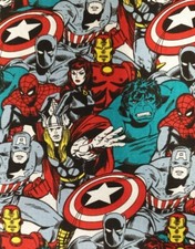 Marvel Avengers fabric UK fat quarter 56cm x 50cm 100% cotton hulk Iron man Thor