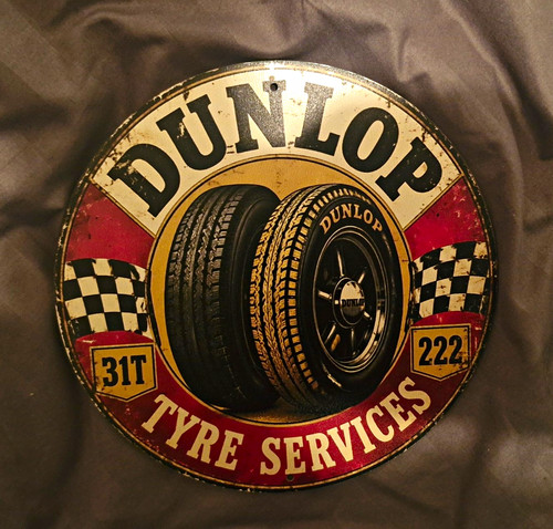 Vintage worn look dunlop tyre - vintage,