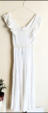 White Maxi Dress Boohoo Size 8