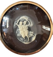 Nymphs In Cameo By Peter Bates.  7.5cm wide (circle)