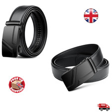 Luxury Black PU Leather Automatic Buckle Belt for Men's Jeans & Suits