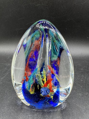 Vintage art glass paperweight - art,