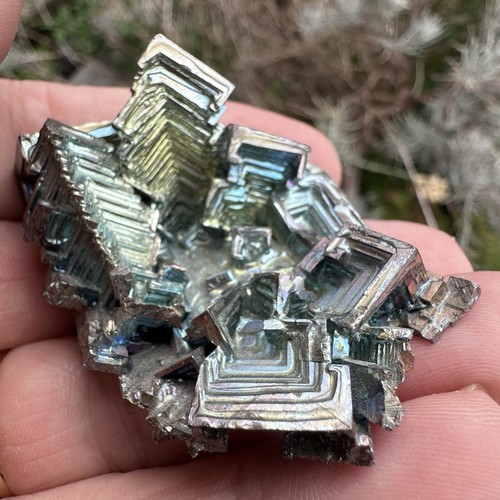 Bismuth crystal cluster - crystal,