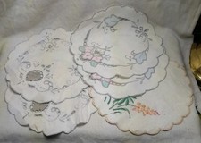 5 x Cotton Embroidered Doilies