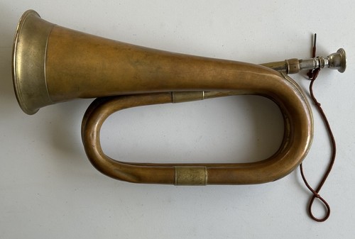 Vintage original brass bugle - brass,
