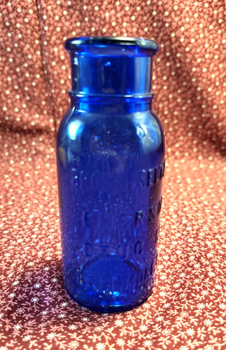 Antique bromo seltzer - antique, cobalt