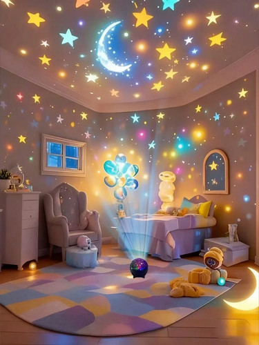 Star moon projection lamp - moon,