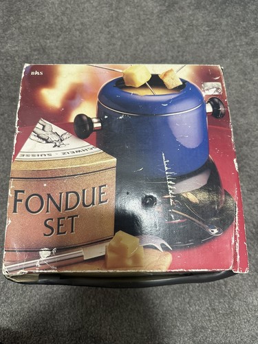 Fondue set blue new opened - fondue,