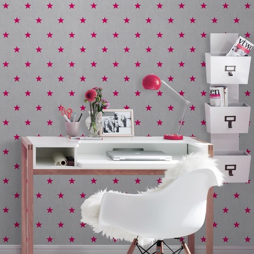 Pink grey stars quality - &,