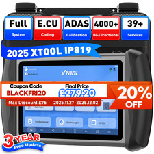 2025 XTOOL IP819 Full System Diagnostic Scanner Key Programming Tool E.CU Coding