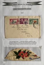 Pitcairn Island 1952 Cover - with a highly decorated leaf- rare item 