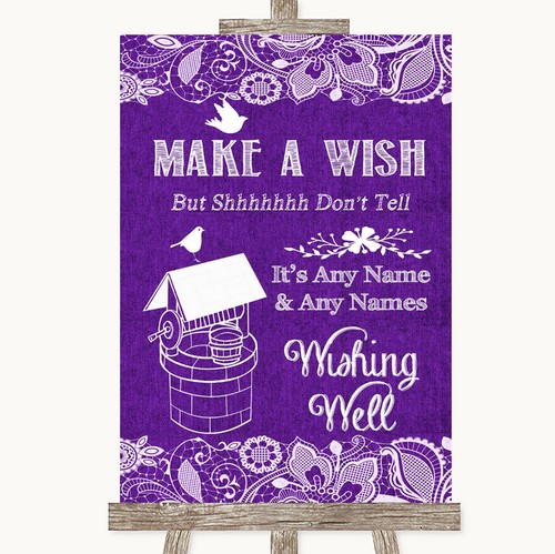 Purple burlap lace - purple, wishing