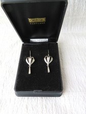 VINTAGE, BOXED, SCOTTISH SILVER, ORTAK, ART NOUVEAU STYLE, DROP EARRINGS, 4.02gs