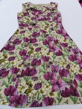 JESIRE BEAUTIFUL RENNIE MACKINGTOSH FLORAL 100% POWDER SILK FORMAL DRESS UK 10