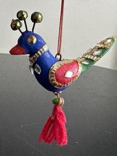Vtg Peacock Ornament Handmade