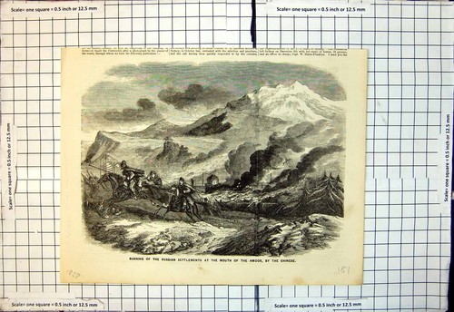 Old antique print - old,