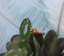 Solid 18K Yellow Gold Green