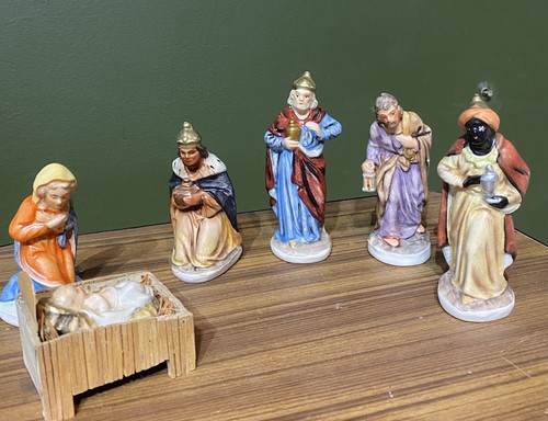 Hand painted antique nativity - antique,