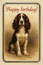 Springer Spaniel Birthday Card