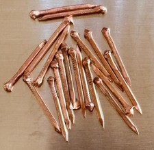 50 grms 20mm CHALLENGE COPPER COATED HARDBOARD PLYWOOD PINS about 170 pins